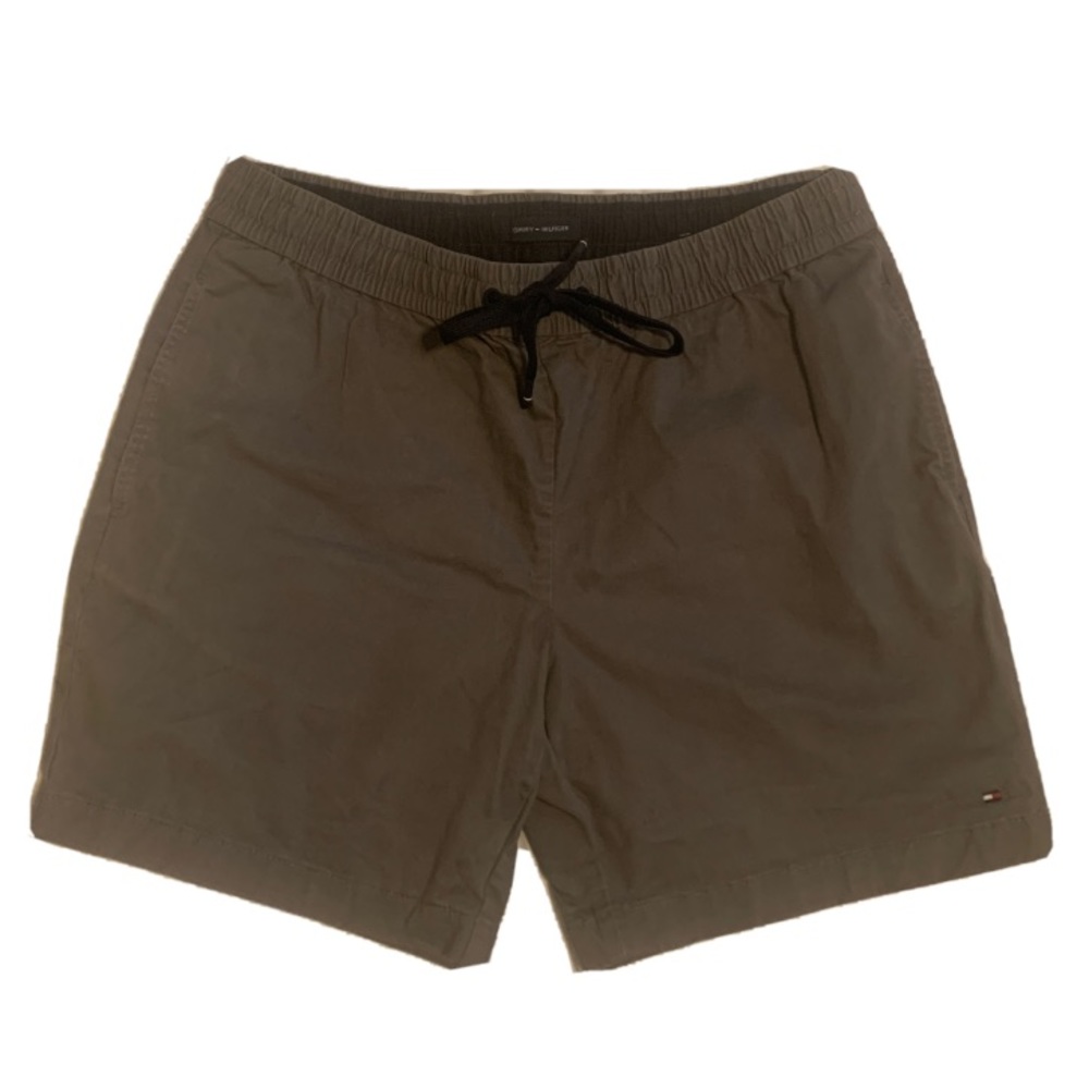 Tommy Hilfiger mens flat front shorts 7” inseam th flex gray drawstring size L